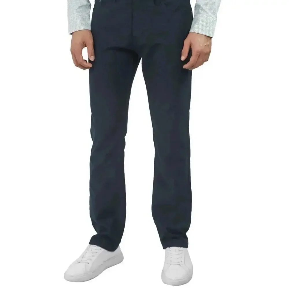 Jachs New York Men’s Straight Fit Flex Waistband 5-Pocket Pants, Navy, 30x34